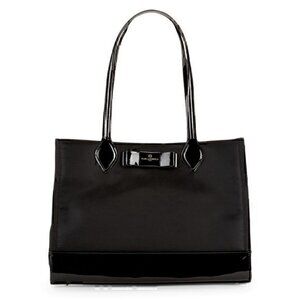 🎊Host Pick🎊 NWT Karl Lagerfeld Penny Bow Patent Leather & Nylon Tote, Black